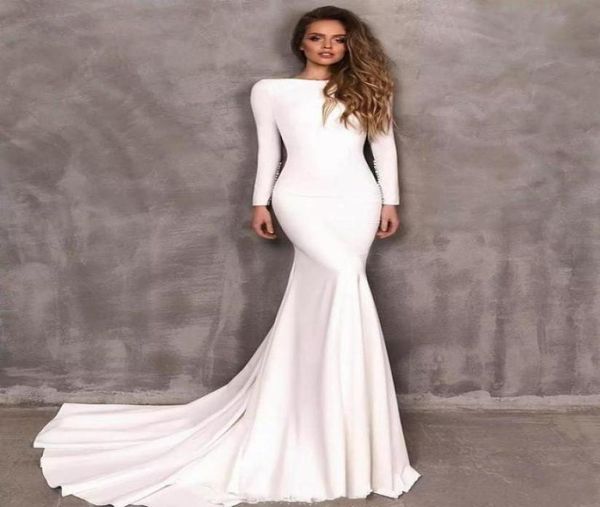 2020 vintage berta mermaid wedding dresses stretch satin long sleeve backless bridal gowns vestidos de novia wedding dress custom 9031956, White
2020 vintage berta mermaid wedding dresses stretch satin long sleeve backless bridal gowns vestidos de novia wedding dress custom 9031956, White