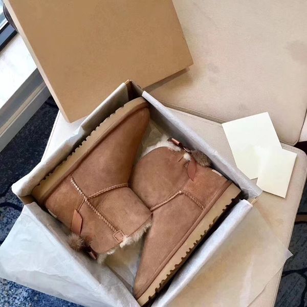 winter boots designer women's platform snow boots australian fur warm shoes genuine leather chestnut ankle fluffy boots with box, Black
winter boots designer women's platform snow boots australian fur warm shoes genuine leather chestnut ankle fluffy boots with box, Black