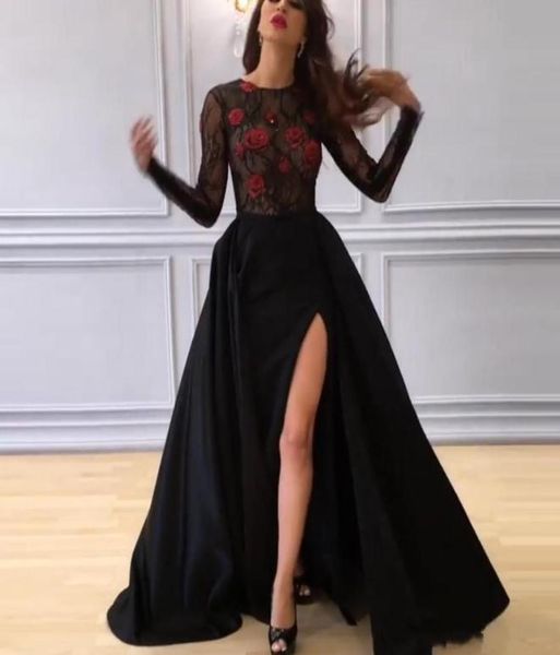 2018 yousef aljasmi arabic black prom dresses long sleeve side split dress evening wear 3d floral appliqued formal party dress5395425
2018 yousef aljasmi arabic black prom dresses long sleeve side split dress evening wear 3d floral appliqued formal party dress5395425