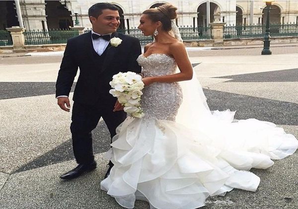 new mermaid wedding dresses sweetheart lace appliques sliver beaded crystal tiered ruffles organza court train plus size brid2746657, White
new mermaid wedding dresses sweetheart lace appliques sliver beaded crystal tiered ruffles organza court train plus size brid2746657, White
