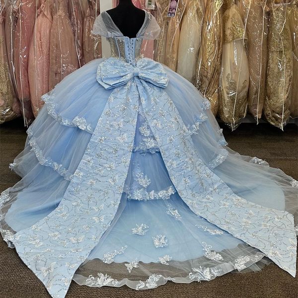 light blue quinceanera dresses ball gown birthday party dress lace up graduation gown beading with bow quinceanera de 15 anos, Blue;red
light blue quinceanera dresses ball gown birthday party dress lace up graduation gown beading with bow quinceanera de 15 anos, Blue;red