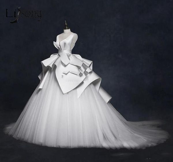 elegant satin and tulle wedding dresses backless lace up bridal gowns ruched sweep train wedding vestidos custom made ball go8003796, White
elegant satin and tulle wedding dresses backless lace up bridal gowns ruched sweep train wedding vestidos custom made ball go8003796, White