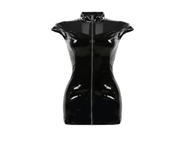 nighty high collar pvc latex faux leather fetish gothic zipper woman mini lace up clubwear black pencil dress3721757
nighty high collar pvc latex faux leather fetish gothic zipper woman mini lace up clubwear black pencil dress3721757