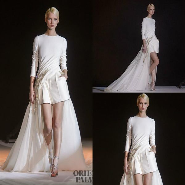 elie saab fashion prom dress with long train jewel neck bling beaded crystal sequins long sleeve evening gowns short pants with po285v, Black
elie saab fashion prom dress with long train jewel neck bling beaded crystal sequins long sleeve evening gowns short pants with po285v, Black
