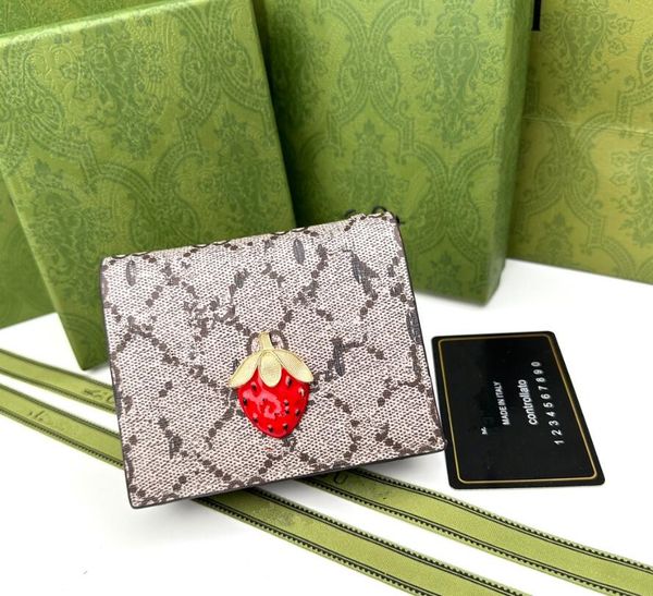 designer bags strawberry women's short wallet luxury brand letter printing buckle flap wallet clutch bags zipper pocket multi card zero, Red;black
designer bags strawberry women's short wallet luxury brand letter printing buckle flap wallet clutch bags zipper pocket multi card zero, Red;black