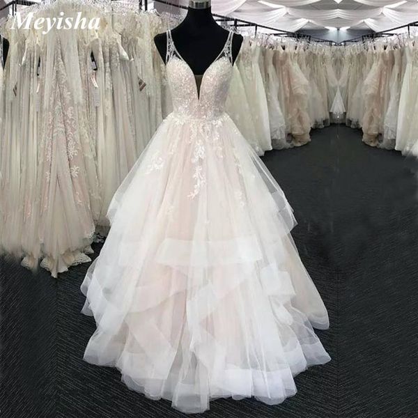 zj9204 2021 lovely ruffles layered skirt lace wedding dress backless deep v neck tiered bridal gowns customer made2814, White
zj9204 2021 lovely ruffles layered skirt lace wedding dress backless deep v neck tiered bridal gowns customer made2814, White