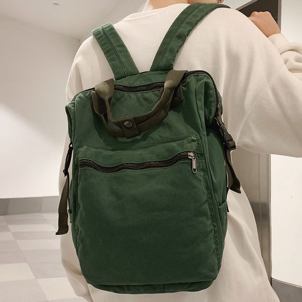 school bags cool canva men green vintage college backpack fashion ladies male travel trendy retro book bag girl boy lap230721
school bags cool canva men green vintage college backpack fashion ladies male travel trendy retro book bag girl boy lap230721