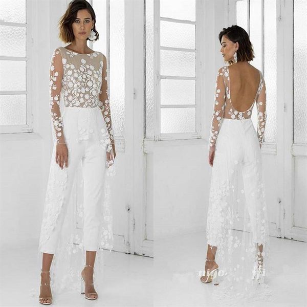 white jumpsuit beach wedding dresses jewel neck long sleeve backless ankle length bridal outfit lace summer wedding gowns239c
white jumpsuit beach wedding dresses jewel neck long sleeve backless ankle length bridal outfit lace summer wedding gowns239c