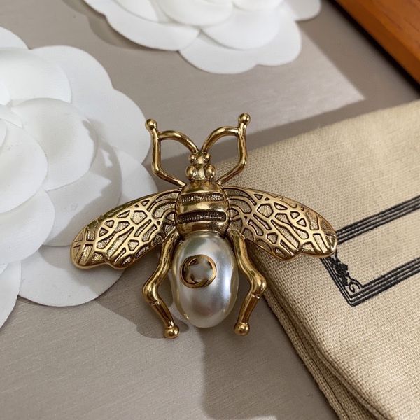 european and american new letter brooch retro pearl bee suit coat fashion accessory for men and women, Gray
european and american new letter brooch retro pearl bee suit coat fashion accessory for men and women, Gray