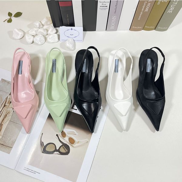 designer brushed leather slingback pumps women sandals printed leather triangle letter soft padded leather pointed toe dress shoes patent he, Black
designer brushed leather slingback pumps women sandals printed leather triangle letter soft padded leather pointed toe dress shoes patent he, Black