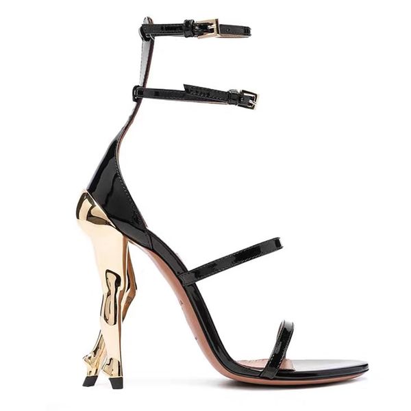 metal hip thick heel sandals slippers multi-strap patent leather high-heeled sandals women's luxury designers leather outsole party que, Black
metal hip thick heel sandals slippers multi-strap patent leather high-heeled sandals women's luxury designers leather outsole party que, Black