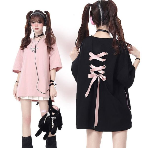 women's t-shirt japan style sweet y2k t shirts woman bow bandage oversized fashion bandage casual loose tees sunmmer short sleeve t-sh, White
women's t-shirt japan style sweet y2k t shirts woman bow bandage oversized fashion bandage casual loose tees sunmmer short sleeve t-sh, White
