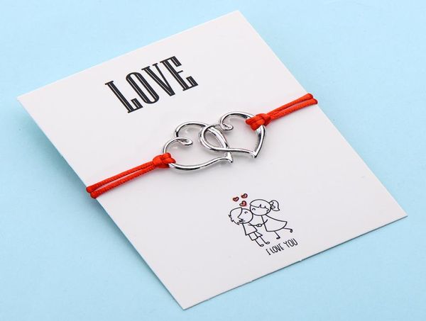 20pcslots love double heart charm bracelets for women men diy lucky red thread couple bracelet birthday gift6617259, Golden;silver
20pcslots love double heart charm bracelets for women men diy lucky red thread couple bracelet birthday gift6617259, Golden;silver