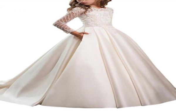 princess white lace flower girl dresses long sleeves first communion gowns birthday party dresses with buttons pageant gown2277766, White;blue
princess white lace flower girl dresses long sleeves first communion gowns birthday party dresses with buttons pageant gown2277766, White;blue