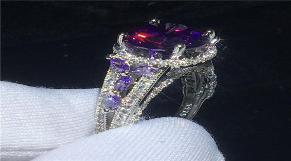 vecalon hollow flower ring 925 sterling silver 4ct purple diamonds cz anniversary wedding band rings for women finger jewelry6370346, Slivery;golden
vecalon hollow flower ring 925 sterling silver 4ct purple diamonds cz anniversary wedding band rings for women finger jewelry6370346, Slivery;golden