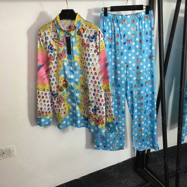 23ss women pants sets womens designer clothing casual suit seven star ladybird butterfly print lapel shirt polka dot print high waist pants, White
23ss women pants sets womens designer clothing casual suit seven star ladybird butterfly print lapel shirt polka dot print high waist pants, White