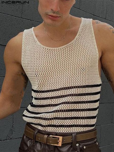 men tank men o neck sleeveless mesh breathable see through vests streetwear 2023 fashion clothing 5xl incerun 230721, White;black
men tank men o neck sleeveless mesh breathable see through vests streetwear 2023 fashion clothing 5xl incerun 230721, White;black