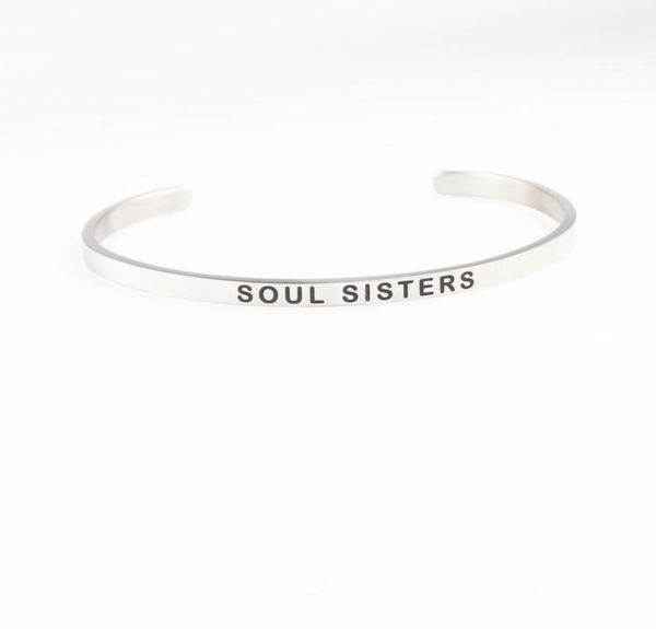 soul sister mantra bracelets for women gift stainless steel bangles inspirational jewelry5969364, Black
soul sister mantra bracelets for women gift stainless steel bangles inspirational jewelry5969364, Black