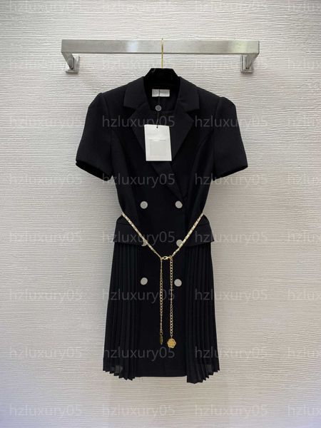 party dresses for women designer luxury skirt dress double-breasted both sides pleated design v-neck short sleeve elegant suit skirts womens, Black;gray
party dresses for women designer luxury skirt dress double-breasted both sides pleated design v-neck short sleeve elegant suit skirts womens, Black;gray