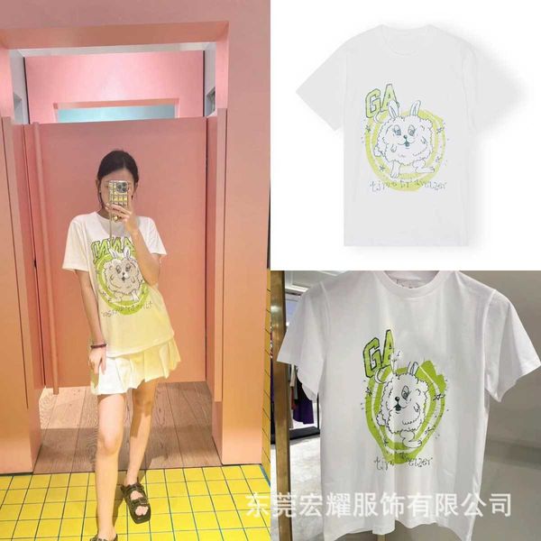 2023 summer new gan letter green rock rabbit old print white cotton round neck loose short sleeve t-shirt
2023 summer new gan letter green rock rabbit old print white cotton round neck loose short sleeve t-shirt