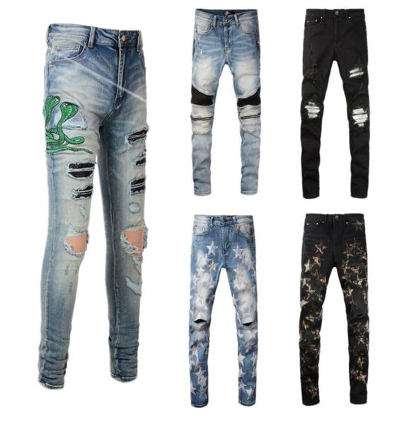 mens designer jeans embroidery of cobra distressed ripped biker skinny slim fit motorcycle bikers denim for men fashion hip hop hi9086075, Blue
mens designer jeans embroidery of cobra distressed ripped biker skinny slim fit motorcycle bikers denim for men fashion hip hop hi9086075, Blue