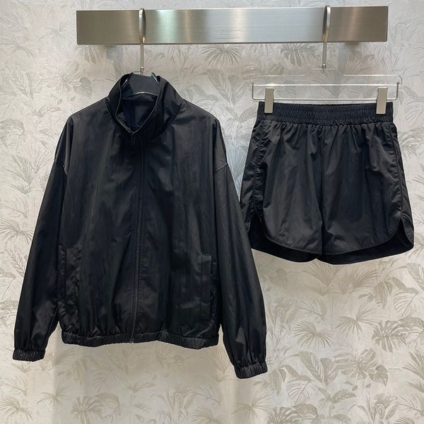 long sleeve sport women comfortable suit solid color stand neck zipper breathable coat leisure loose high waisted shorts for female luxury i, White
long sleeve sport women comfortable suit solid color stand neck zipper breathable coat leisure loose high waisted shorts for female luxury i, White