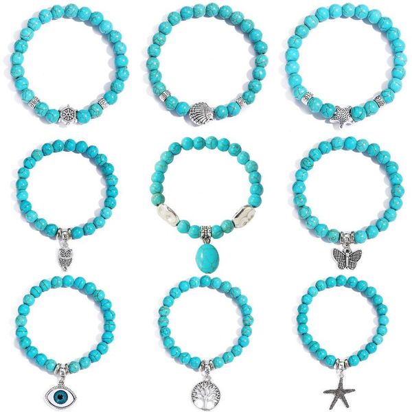 bohemian natural stone beads bracelets lucky charm 8mm blue turquoises couple bracelets natural jewelry bracelet hand chain for women gifts, Black
bohemian natural stone beads bracelets lucky charm 8mm blue turquoises couple bracelets natural jewelry bracelet hand chain for women gifts, Black