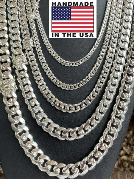 solid 925 sterling silver miami cuban link chain or bracelet - real men's cuban 5-14mm 7-30" - handmade in usa - guaranteed authen
solid 925 sterling silver miami cuban link chain or bracelet - real men's cuban 5-14mm 7-30" - handmade in usa - guaranteed authen