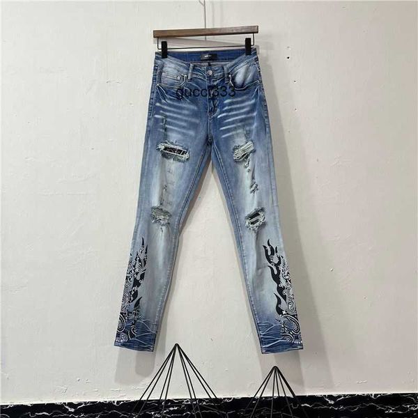 leisure patch amirly fog hole men's stylish jeans ripped brand designer high street fashion color pants cool wash elastic slim fit ins, Blue
leisure patch amirly fog hole men's stylish jeans ripped brand designer high street fashion color pants cool wash elastic slim fit ins, Blue