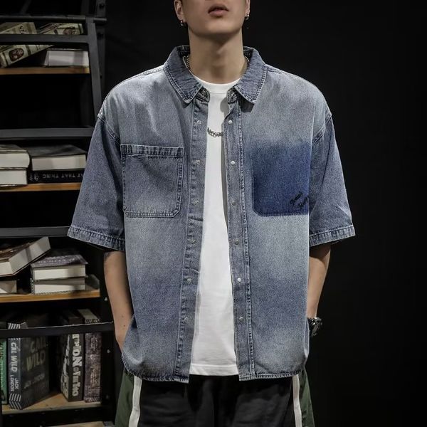 men's casual shirts youth trend denim all match temperament men's shirt coat 230721, White;black
men's casual shirts youth trend denim all match temperament men's shirt coat 230721, White;black