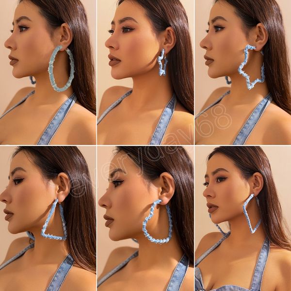 exaggerated big heart/stars/square/triangle earrings for women trendy ladies large denim geometry hoop earrings fashion jewelry, Golden;silver
exaggerated big heart/stars/square/triangle earrings for women trendy ladies large denim geometry hoop earrings fashion jewelry, Golden;silver