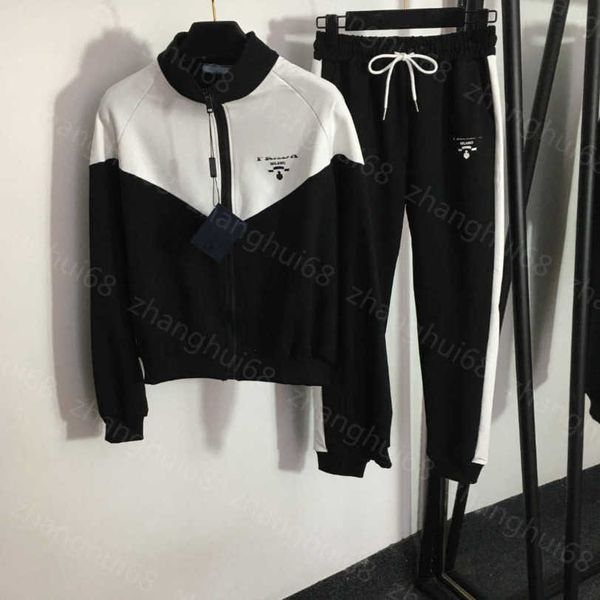 23ss casual suit women pants sets womens designer clothing letter print color matching long-sleeved stand-up collar zipper coat casual pants, White
23ss casual suit women pants sets womens designer clothing letter print color matching long-sleeved stand-up collar zipper coat casual pants, White