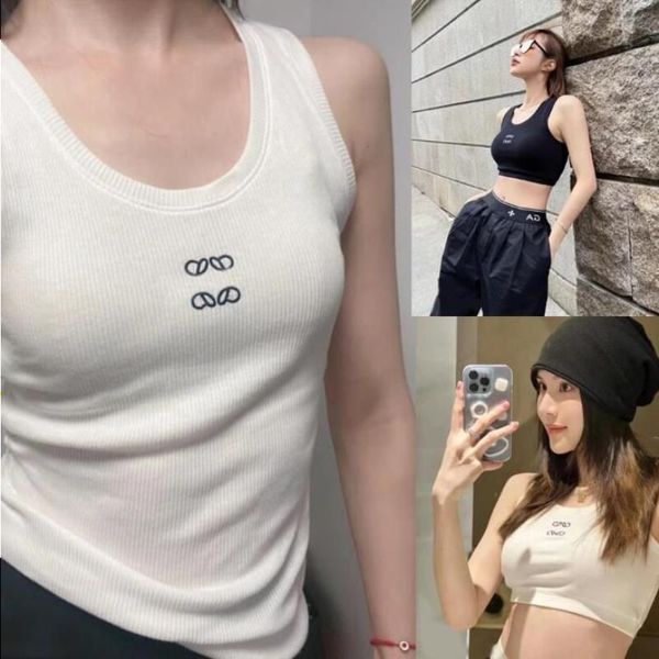 original standard the same women's tanks lo classic embroidery women's camisole designer high-end luxury knitted pure cotton clsf, White
original standard the same women's tanks lo classic embroidery women's camisole designer high-end luxury knitted pure cotton clsf, White