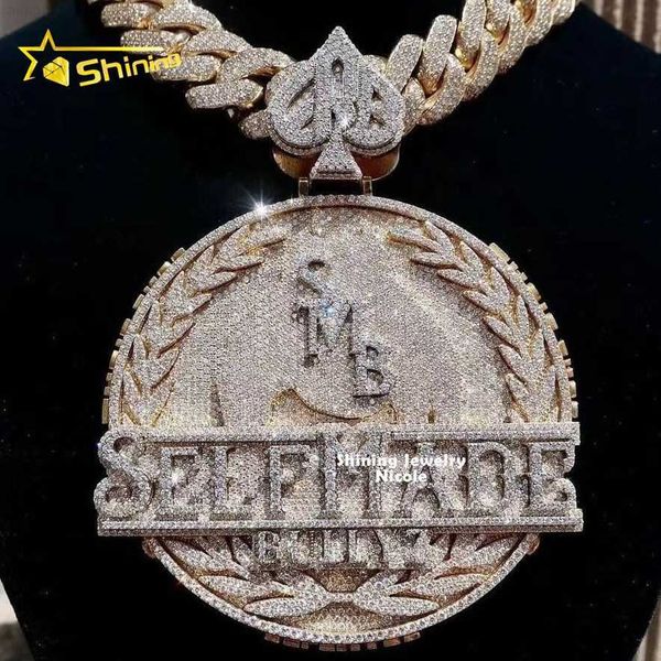 iced out silver round plate pendant necklace pass diamond tester hip hop vvs moissanite custom pendant
iced out silver round plate pendant necklace pass diamond tester hip hop vvs moissanite custom pendant