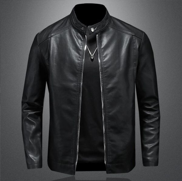 2023 spring autumn leather jacket men stand collar slim pu leather jacket fashion motorcycle causal coat mens moto biker leather coat, Black
2023 spring autumn leather jacket men stand collar slim pu leather jacket fashion motorcycle causal coat mens moto biker leather coat, Black
