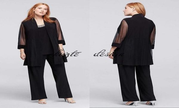 3piece plus size pantsuit with beaded neckline black chiffon custom make mother of the bride groom pant suit2207126, Black;red
3piece plus size pantsuit with beaded neckline black chiffon custom make mother of the bride groom pant suit2207126, Black;red
