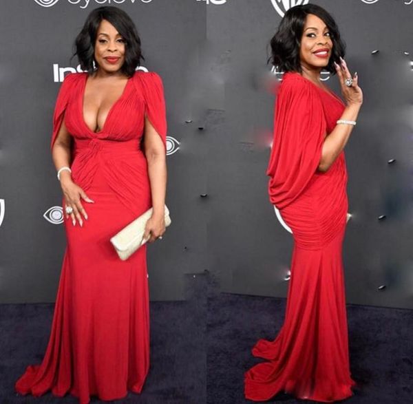 red carpet dresses evening wear deep v neck pleats chiffon long mermaid prom dress with capejacket custom made plus size cocktail9522179, Black;red
red carpet dresses evening wear deep v neck pleats chiffon long mermaid prom dress with capejacket custom made plus size cocktail9522179, Black;red