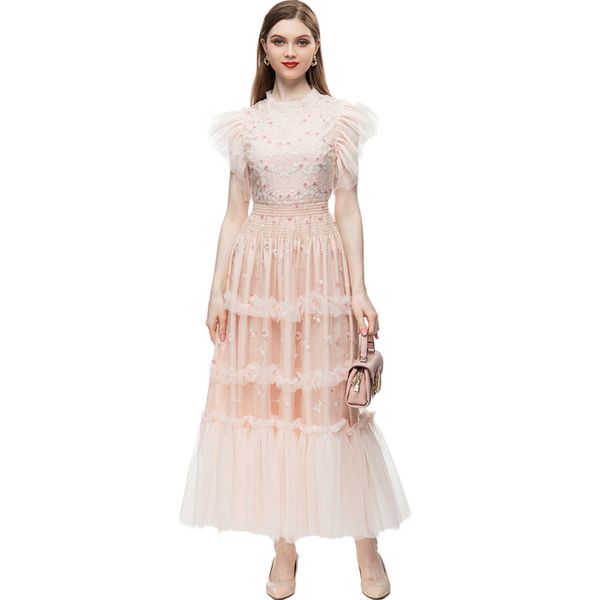 women's runway dresses o neck ruffles embroidery layered fashion designer party prom gown, Black
women's runway dresses o neck ruffles embroidery layered fashion designer party prom gown, Black