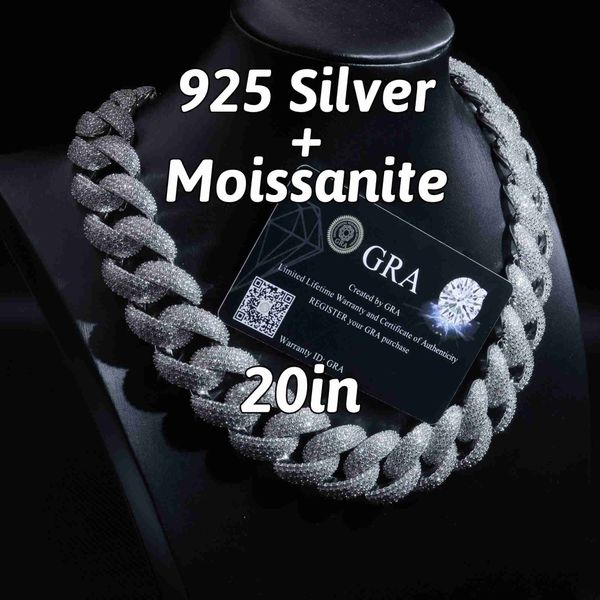 pure 925 silver jewelry 22mm hip hop chain sell miami cuban chain vvs moissanite zircon custom necklace
pure 925 silver jewelry 22mm hip hop chain sell miami cuban chain vvs moissanite zircon custom necklace