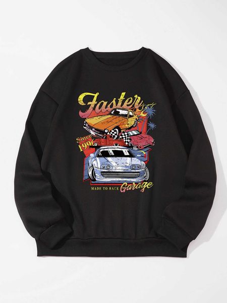 men 's fashion men car letter graphic pullover, White;black
men 's fashion men car letter graphic pullover, White;black