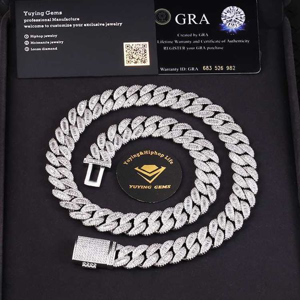 rts luxury necklaces 925 sterling silver baguette moissanite diamond cuban link chain hip hop necklace
rts luxury necklaces 925 sterling silver baguette moissanite diamond cuban link chain hip hop necklace