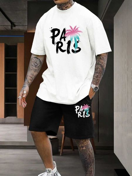 men's clothing chillmode men letter shorts, White;black