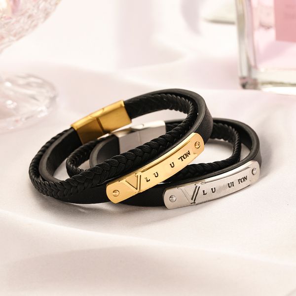 luxury designer leather bracelet new engagement love gift jewelry charming girl stainless steel 18k gold plated bracelet 2023 new clover log, Black
luxury designer leather bracelet new engagement love gift jewelry charming girl stainless steel 18k gold plated bracelet 2023 new clover log, Black