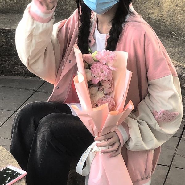 women's jackets deeptown japanese y2k bomber jacket women kawaii oversize college baseball pink jackets cute korean fashion streetwear, Black;brown
women's jackets deeptown japanese y2k bomber jacket women kawaii oversize college baseball pink jackets cute korean fashion streetwear, Black;brown