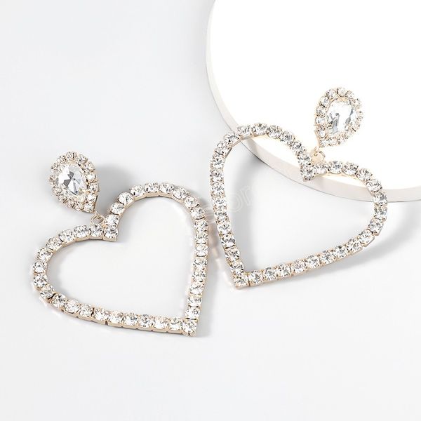 trend sparkling big rhinestone heart women's earrings party wedding accessories fashion statement heart earrings, Silver
trend sparkling big rhinestone heart women's earrings party wedding accessories fashion statement heart earrings, Silver