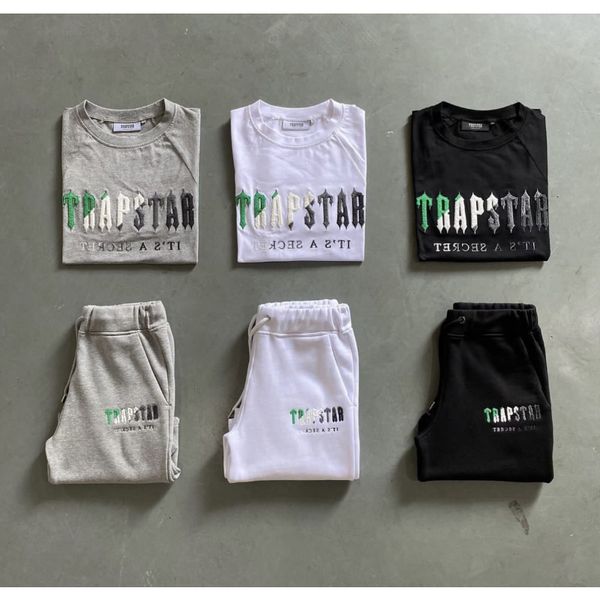 men s t shirts high street casual trapstar colorful towel embroidery short sleeved shorts youth suit 230721, White;black
men s t shirts high street casual trapstar colorful towel embroidery short sleeved shorts youth suit 230721, White;black