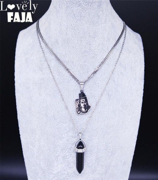 afawa stainless steel shiva parvati ganesha art hindu god figure religious statement necklace jewelry bisuteria n3766s036002082, Silver
afawa stainless steel shiva parvati ganesha art hindu god figure religious statement necklace jewelry bisuteria n3766s036002082, Silver