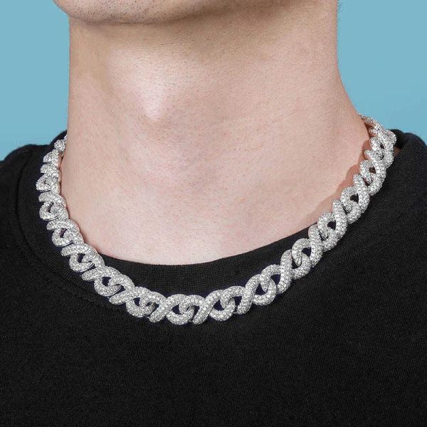 hip hop jewelry men gold chain no fade 13mm full diamond shiny necklace choker iced out cuban link chain necklace, Silver
hip hop jewelry men gold chain no fade 13mm full diamond shiny necklace choker iced out cuban link chain necklace, Silver