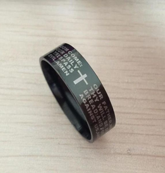 black men english bible ring 8mm 316 titanium steel cross letter prayer bible wedding band the lord of the ring men women6065136, Silver
black men english bible ring 8mm 316 titanium steel cross letter prayer bible wedding band the lord of the ring men women6065136, Silver