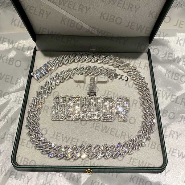 custom jewelry name letter pendant vvs iced out chain flower setting hip hop charms baguette cut moissanite pendants, Silver
custom jewelry name letter pendant vvs iced out chain flower setting hip hop charms baguette cut moissanite pendants, Silver